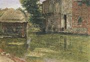 Albert Goodwin,RWS Old Mill,Near Winchester (mk46) Germany oil painting artist